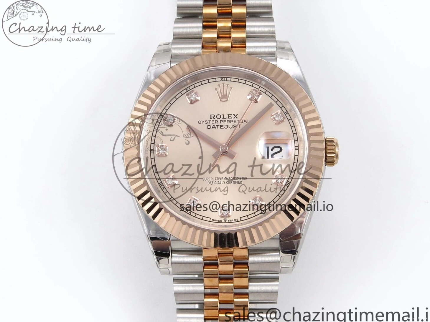 0208 DateJust 41 126331 EWEF Best Edition RG Diamonds Dial on SS RG Jubilee Bracelet A UrbanChic 999
